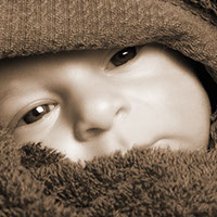 Photo de Bébé dans une serviette